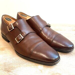 Wolf & Shepherd Leather Burgundy Gambit Double Monkstrap Dress Shoes Size 9.5D